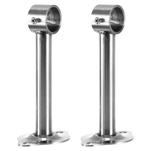2 Pcs Thickened Stainless Steel Hanging Seat Adjustable Closet Rod Round