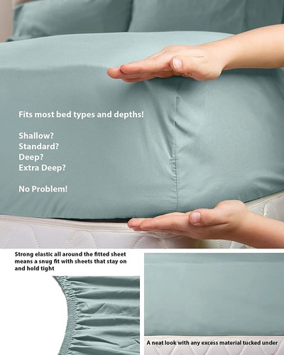 Bamboo Elegance 2200 Series 6 pc 18" Deep Pocket Sheet Sets Soft, 30 Colors - Picture 2 of 63