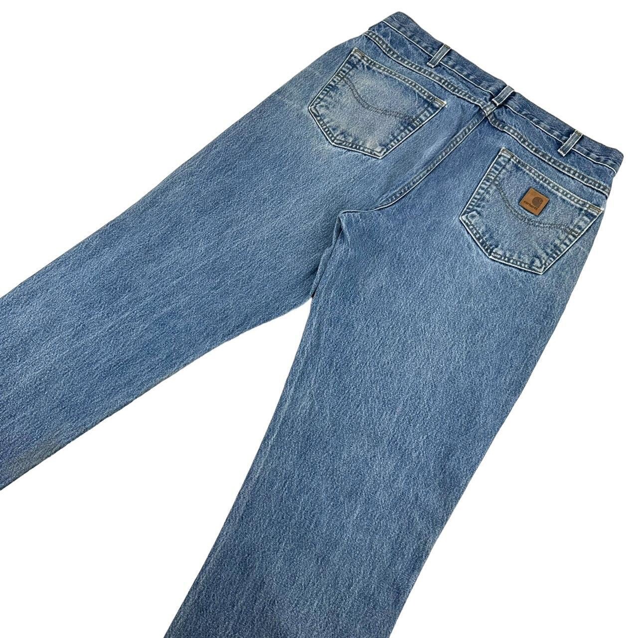 Vintage Carhartt B18 DST Jeans W36 L32, Traditional Fit, Washed Blue (R+TJ604) thumbnail 2