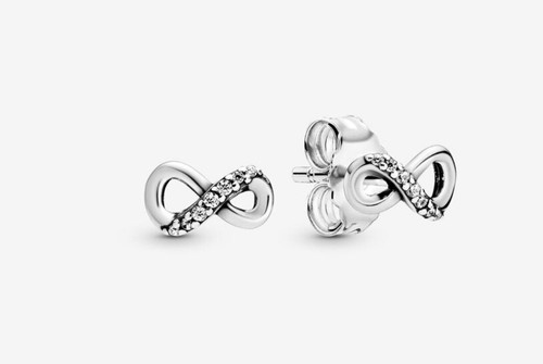 Authentic Pandora Earrings Sparkle Petite Infinity Eternity Love Stud 298820C01