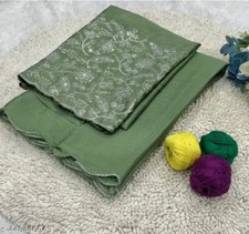 Dyed Bollywood Pure Silk Saree  Green 
