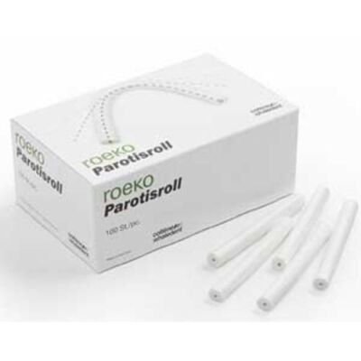Roeko Parotisroll #5 (.3125'' x 4'') Non-Sterile Cotton Rolls with Plastic Rod