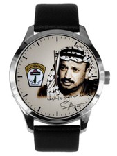 VINTAGE YASSER ARAFAT PLO REVOLUTIONARY PALESTINIAN ART SOLID BRASS WATCH 