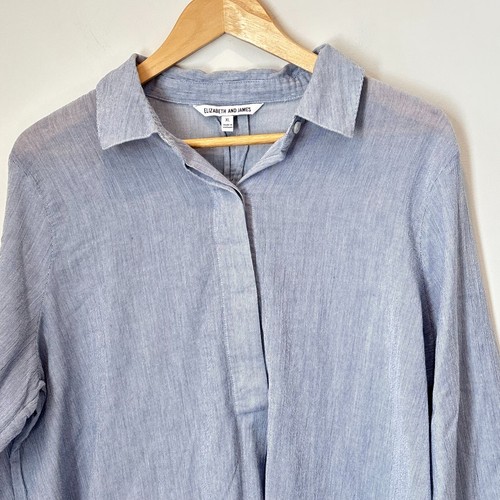 Elizabeth and James Pin Stripes Classic Blue Shirt Blouse Size XL *b93 - Picture 4 of 20