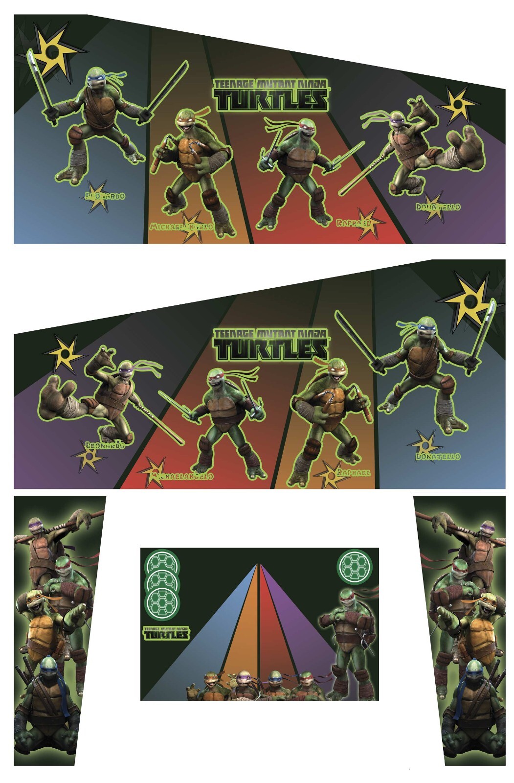 Stickers Tortue Ninja Pincab Décoration Autocollante Flipper Arcade