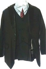 Garqia Clyon 5 Piece Black Formal Tuxedo Suit w/Pants Boys Size 9 Satin Trim NEW