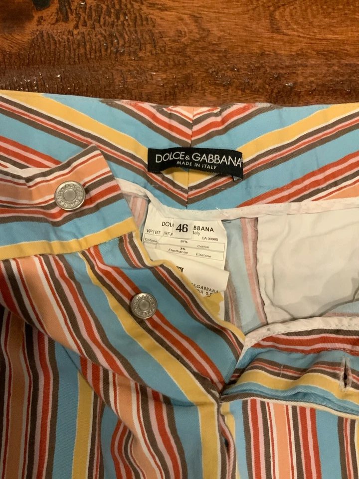 Pantalones Cortos Dolce & Gabbana Algodón Rayas Multicolor, Talla 12 (US) 46 (IT) Foto 2 de 4