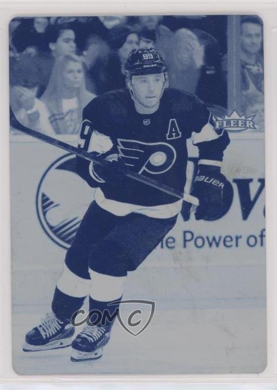 2021-22 Upper Deck Fleer Ultra Printing Plate Cyan 1/1 Cam Atkinson #38 0u3k