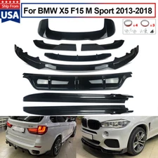 G05 STYLE BODYKIT GLOSS BLACK FOR BMW X5 F15 M SPORT SPLITTER DIFFUSER SPOILER