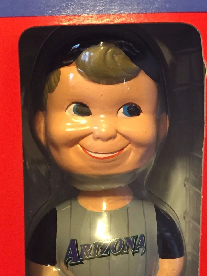 Arizona Diamondbacks Boy Face Bobble Head Mascota Base Dorada 2002 Gemelos Ent Foto 3 de 4