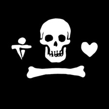 Jolly Roger Stede Bonnet Pirate Sticker Decal
