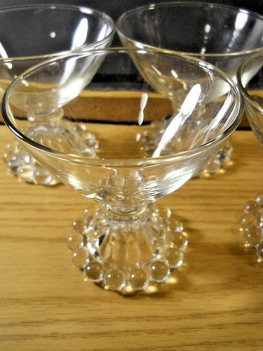 Set 4 Boopie Berwick Beaded 3 1/2" Sherbet Dessert Dishes 1950's Anchor Hocking - Picture 2 of 6