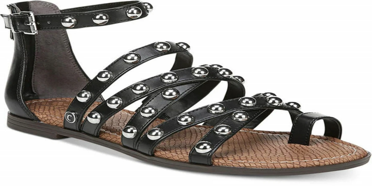 NEW Women s Circus by Sam Edelman Gladiator Black Studded Accent Sandals Size 6M
