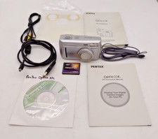 Pentax Optio 33L Digital Camera 3.2 Megapixels Flip Screen Manual SD Card Wires