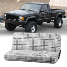 For Jeep Comanche 1985-89 Front Bench Seat Cover Gray Plaid Full Size Protector