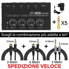 Amplificatore per cuffie MicroAMP HA400 a 4 canali preamplificatore per 4 cuffie