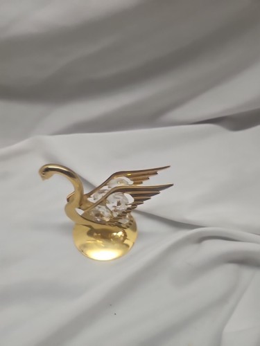 KG & C Inc Cristal Austriaco Chapado en Oro 24k Ganso Estatuilla Adorno Nuevo Sin Caja - Imagen 4 de 5
