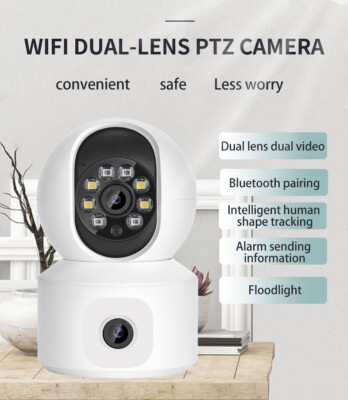 ICSEE Dual Lens 4MP+4MP HD WiFi IP Camera Indoor  CCTV PTZ Security Smart Camera