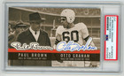 Paul Brown & Otto Graham Dual Signed Cut Custom CLEVELAND BROWNS Photo Card -PSA