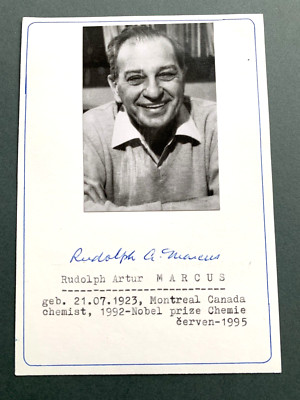 RUDOLPH A. MARCUS Nobelpreis Chemie 1992 signed Briefkarte 10x15 Autogramm