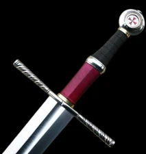 Templar Knight Sword Medieval Crusader Replica two handed long sword double edge