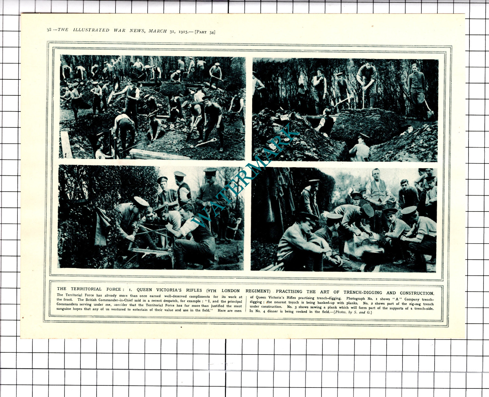 9th London Reg Rashleigh Keeson  Queen Victoria's Rifles WW1 - 1915 Clipping