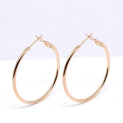 5 Pairs Gold Hoop Earrings For Women - Stainless Steel, Lightweight, Sizes 30/40/50/60/70mm