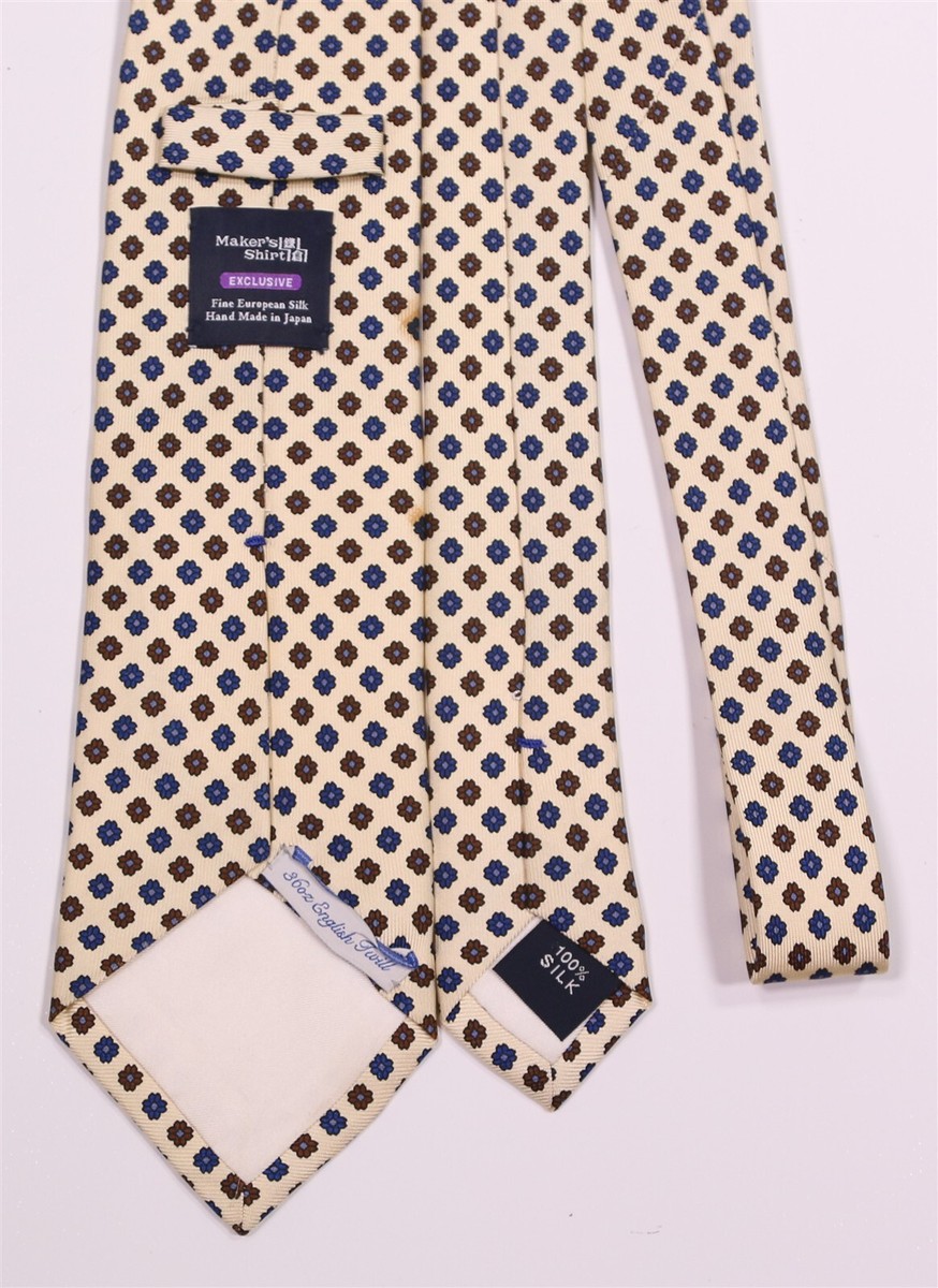 Kamakura Maker's Shirt 36 oz English Twill Beige Floral Silk Kamakura Maker's Shirt 36 oz English Twill Beige Floral Silk