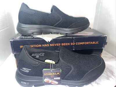 Skechers Mens Beeline Go Walk 5-Beeline Black Machine Washable Shoes Sz10  Vegan