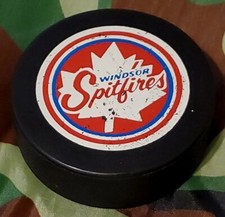 WINDSOR SPITFIRES OFFICIAL HOCKEY  PUCK MADE IN CANADA 🇨🇦 VINTAGE VICEROY MFG.