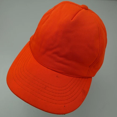 Vintage Hunters Orange Snapback Ball Cap Hat Adjustable Baseball Adult