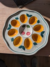 Dekorativer Eierteller  Eierplatte Ø 23 cm Ostern Wilhelmsburger Keramik