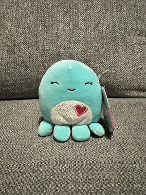 Squishmallows Olina Octopus 4  Valentine s Day sparkle belly Plush Toy