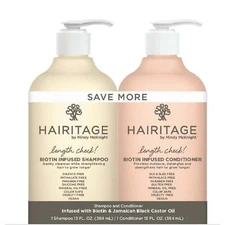 Hairitage Length Check Biotin & Castor Oil Shampoo and Conditioner 2-Pack 13floz