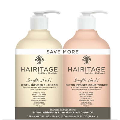 Hairitage Length Check Biotin & Castor Oil Shampoo and Conditioner 2-Pack 13floz