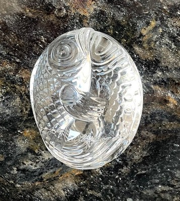 Steuben Pisces Double Fish Art Glass Hand Cooler - Signed