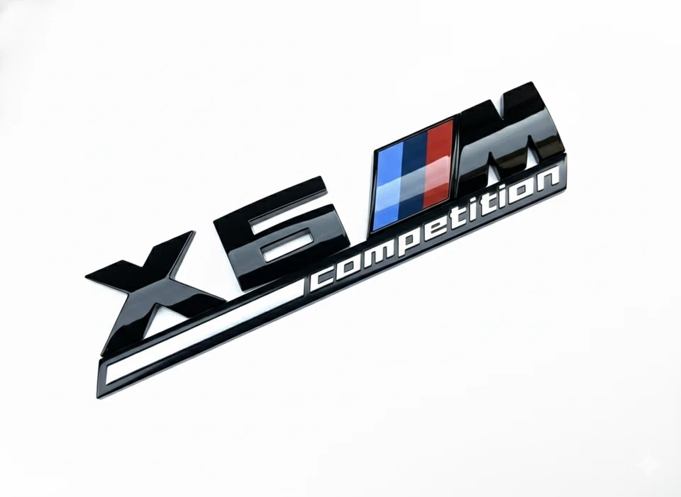 BMW X6 M COMPETICIÓN F96 NEGRO BRILLANTE MALETERO TRASERO EMBLEMA LETRAS INSIGNIA Foto 2 de 3