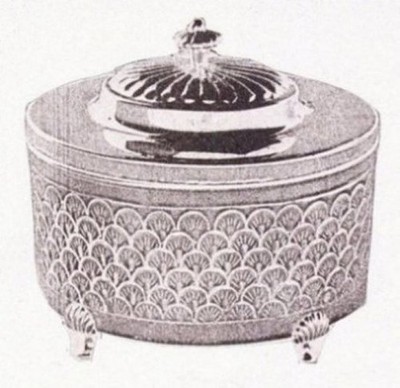 ETROG BOX, Oval Shape, Silver plated