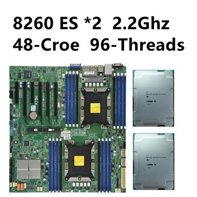 1x Supermicro X11DPI-N-CT Mainboard 2x Intel Xeon Platinum 8260ES 2.2Ghz 24-Croe
