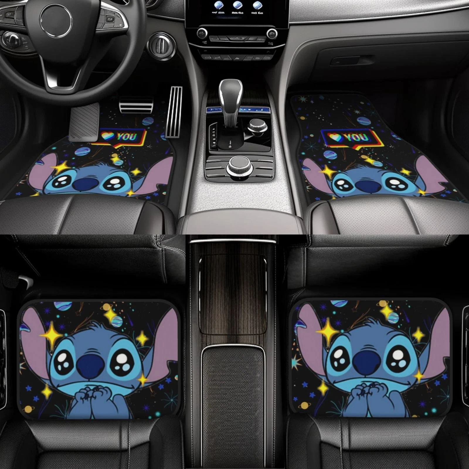Stitch Carpet Car Floor Mat, Universal Fit Car Accessories