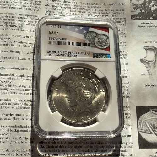 NGC 1922 MS62 Peace Silver Dollar 🇺🇸