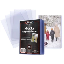 BCW 4x6 Photo & Postcard Topload Holders – 25 Pack | Blue-Tinted 4x6 Toploade...