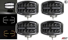 4X Full Led Spot Light Dynamic Drl 10" 12V For Vauxhall Vivaro Movano Bullbar E9