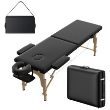 Portable Foldable Massage Table, 2-Fold Professional Massage Bed with Carry Case