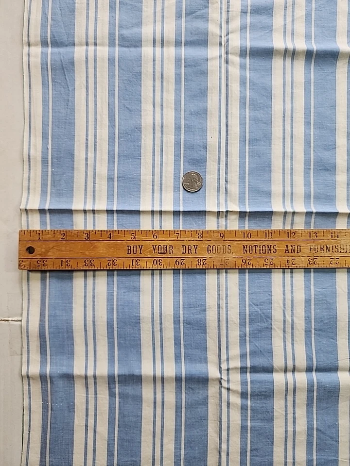 4pc 35" X 1.5 1.4yd+ 30s 40s Ticking Stripe Blue White Cotton Sewing Lawn Fabric - Image 4 of 4