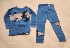 NWT Baby Gap Disney Mickey Mouse Long Sleeve Pajamas PJs 2PC Toddler Boy