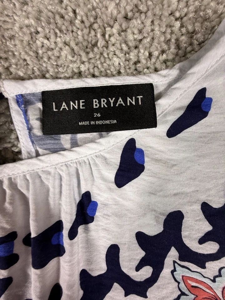 Блузка с длинным рукавом Lane Bryant топ женская 26 разноцветный геометрический принт - Изображение 3 из 4