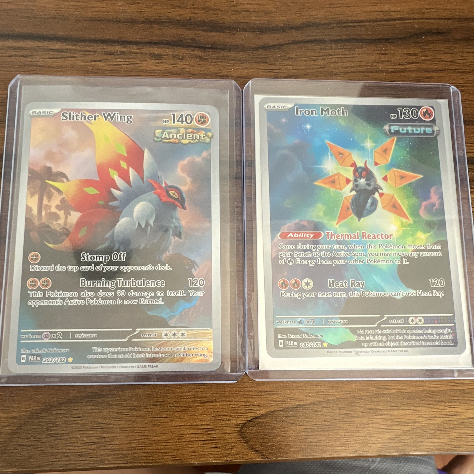 Nintendo Pokemon TCG Paradox Rift Slither Wing 203/182 Iron Moth 187/182