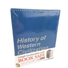 3 Digit Combination Lock Fake Book Safe: History Of Western Civilization Blue