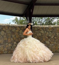 Strapless Ivory Ball Gown with Ruffled Skirt Size 2 New No Tags
